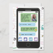 移動式誕生日の電話細胞の写真の雑談のメールや文字を打つ 招待状 (正面)