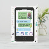 移動式誕生日の電話細胞の写真の雑談のメールや文字を打つ 招待状 (スタンド正面)