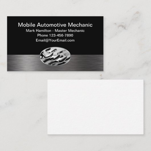 移動式車整備士のデザイン 名刺 (正面/裏面)