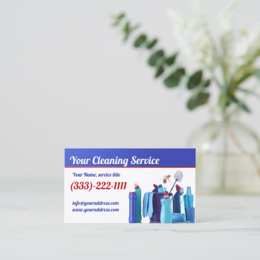 移動操作と移動操作のクリーニングプロフェッショナル 名刺 (スタンド正面)