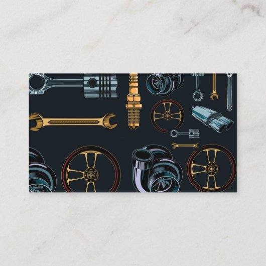 移動整備士タイヤサービスブラッククラシックカスタム 名刺 (裏面)