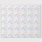 移動時間カラフルタイポグラフィパターン ラッピングペーパー (フラット)