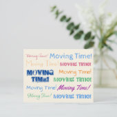 移動時間カラフルタイポグラフィ ポストカード (スタンド正面)