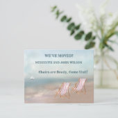 移動水色ビーチフラット移動告知カード 案内状 (スタンド正面)