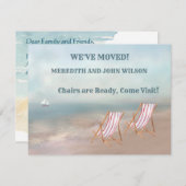 移動水色ビーチフラット移動告知カード 案内状 (正面/裏面)