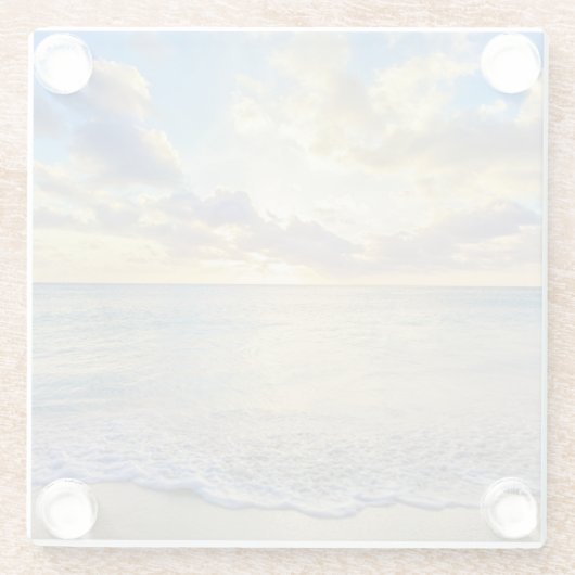 移動海上のアルバの日没 ガラスコースター (裏面)
