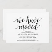 移動済みの引っ越し祝いパーティーパーティの招待状カード 招待状 (正面/裏面)