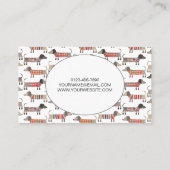 移動犬のグルーミングダッシュント・ソーセージ犬 名刺 (裏面)