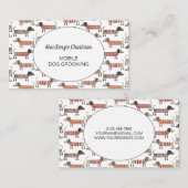 移動犬のグルーミングダッシュント・ソーセージ犬 名刺 (正面/裏面)