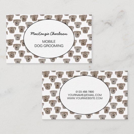 移動犬グルーミング水彩名刺 名刺 (正面/裏面)