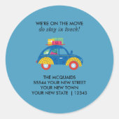移動発ファンキー表の車 ラウンドシール (正面)