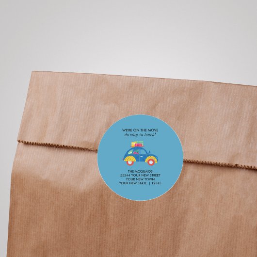 移動発ファンキー表の車 ラウンドシール