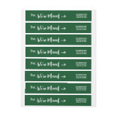 移動発表のクリスマスの差出人住所の緑 ラップアラウンドラベル (シート)