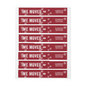 移動発表のクリスマスの差出人住所の赤 ラップアラウンドラベル (シート)