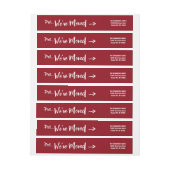 移動発表のクリスマスの差出人住所の赤 ラップアラウンドラベル (シート)