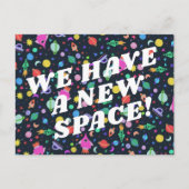 移動発表カラフル宇宙宇宙UFO ポストカード (正面)