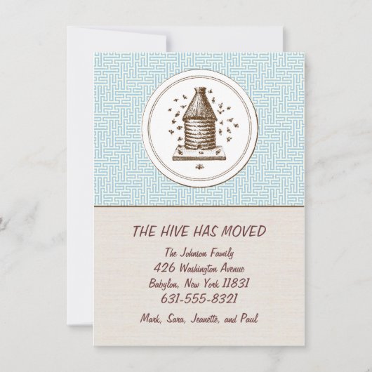 移動発表|のはちの巣|の青 案内状 (正面)
