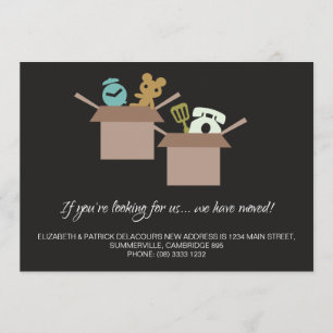 移動発表-板紙箱のグラフィック 案内状