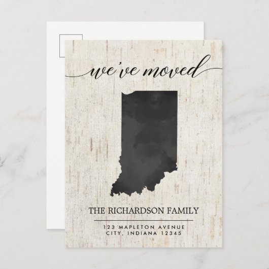 移動発表、素朴なインディアナの国家 インビテーションポストカード (正面/裏面)