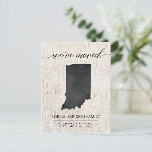 移動発表、素朴なインディアナの国家 インビテーションポストカード (スタンド正面)