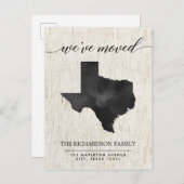 移動発表、素朴なテキサス州の国家 インビテーションポストカード (正面/裏面)