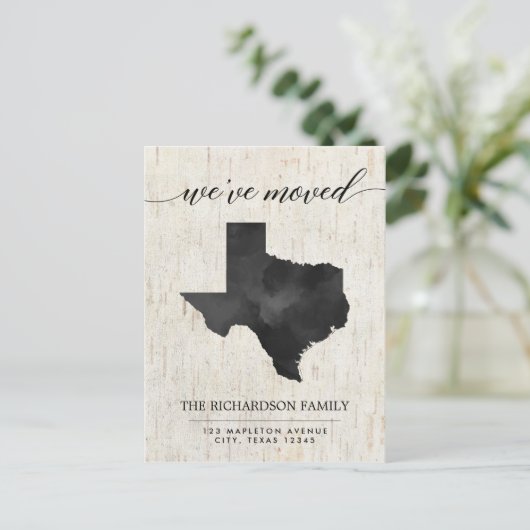 移動発表、素朴なテキサス州の国家 インビテーションポストカード (スタンド正面)