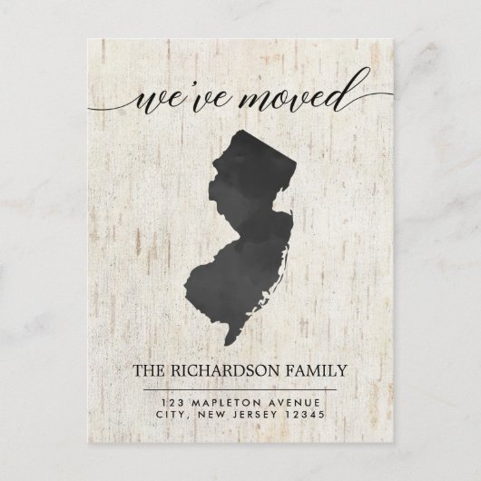 移動発表、素朴なニュージャージーの国家 インビテーションポストカード (正面)