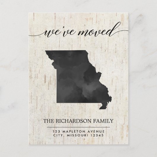移動発表、素朴なミズーリの国家 インビテーションポストカード (正面)