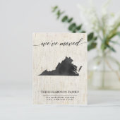 移動発表、素朴なヴァージニアの国家 インビテーションポストカード (スタンド正面)