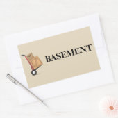 移動箱ラベル – 地下室 長方形シール (封筒)