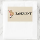 移動箱ラベル – 地下室 長方形シール (バッグ)