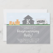 移動箱引っ越し祝いパーティーパーティの招待状 招待状 (正面)