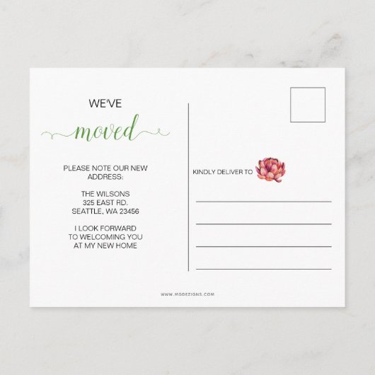 移動素朴した多肉性のサボテン 案内ポストカード (裏面)