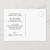 移動結婚したほこりっぽいバラフローラユーカリ 案内ポストカード (裏面)