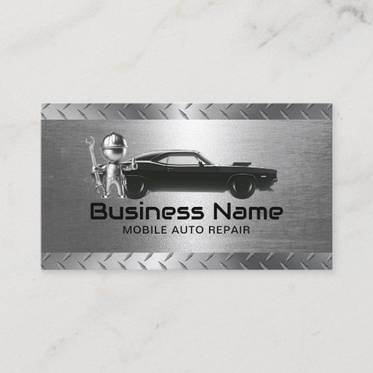 移動自動修理モダンメタル車のカー 名刺 (正面)