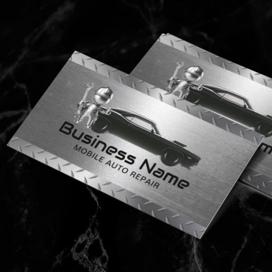 移動自動修理モダンメタル車のカー 名刺