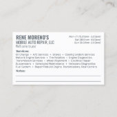 移動自動車修理整備士2面ブシ 名刺 (裏面)