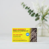 移動自動車修理整備士2面ブシ 名刺 (スタンド正面)