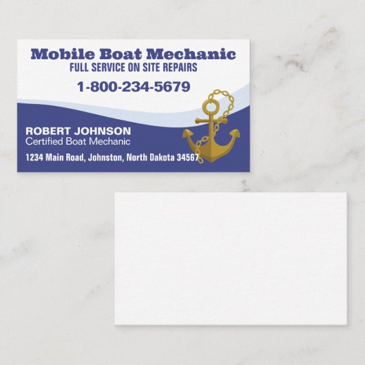 移動艇整備士 名刺 (正面/裏面)