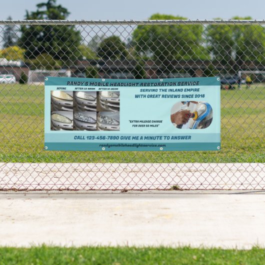 移動車カスタマイズ車用ヘッドライト洗浄 横断幕 (インサイチュ)