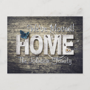 移動通知新住所ウッ素朴ド・ホーム ポストカード