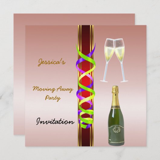 移動遠くにパーティの招待状 招待状 (正面/裏面)