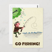 移動魚釣り。 ポストカード (正面/裏面)