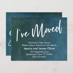 移動、テクスチャ、ユニークティール（緑がかった色）グラフィックカード 招待状