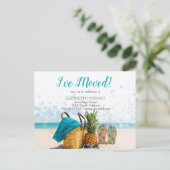 移動,ビーチ,パイナップル,新しいアドレス 案内ポストカード (スタンド正面)