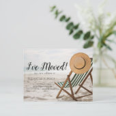 移動、ビーチ、椅子、新しいアドレスのお知らせ 案内ポストカード (スタンド正面)