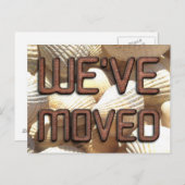 移動、新しいアドレスシェルストーンブリックタイポグラフィ 案内ポストカード (正面/裏面)