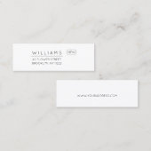 移動。新しいアドレス。ミニマルタイポグラフィ01. スキニー名刺 (正面/裏面)