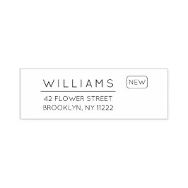 移動。新しいアドレス。ミニマルタイポグラフィ01. セルフインキングスタンプ