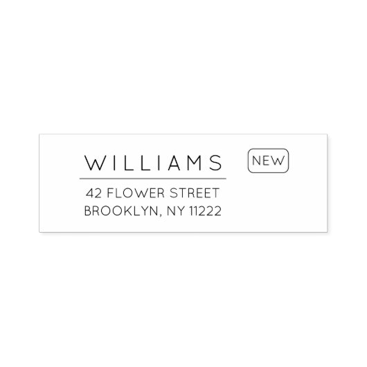 移動。新しいアドレス。ミニマルタイポグラフィ01. セルフインキングスタンプ (デザイン)